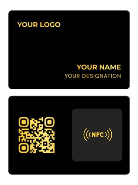 Black Metal NFC Card – Gold Laser Engraved