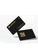 Black Metal NFC Card – Gold Laser Engraved