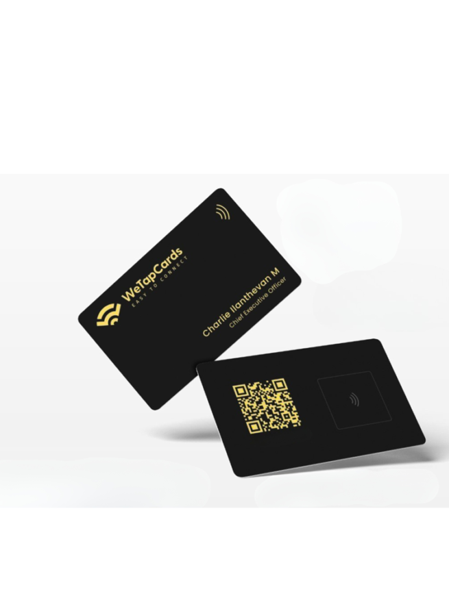 Black Metal NFC Card – Gold Laser Engraved
